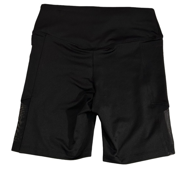 Pink Active Women's High Waist Workout Solid Black Bike Shorts Size Small - Picture 3 of 8
